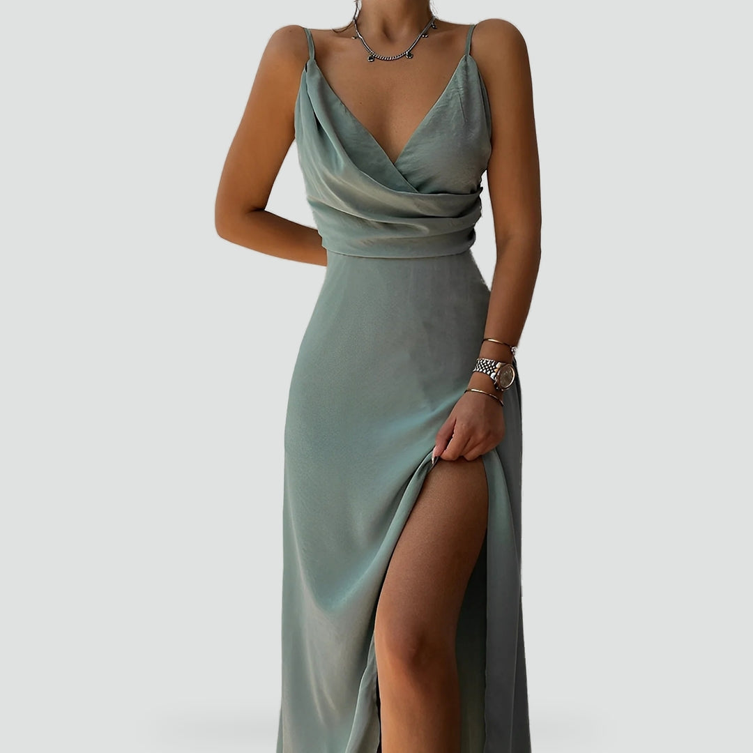 Elegante Maxi Jurk voor Dames met V-hals