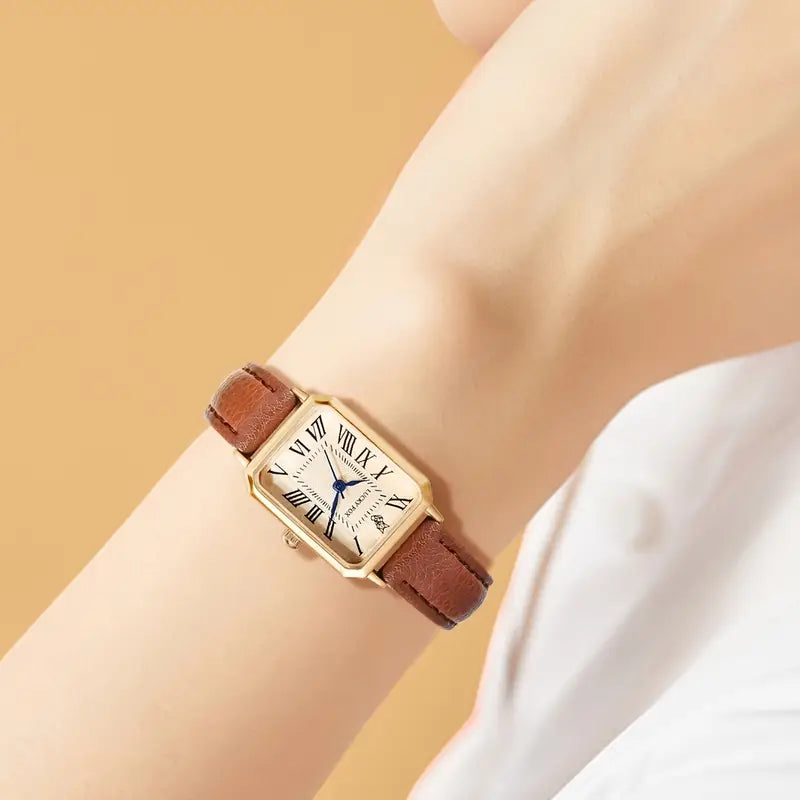 Elegante gouden horloge met een verfijnd steentje