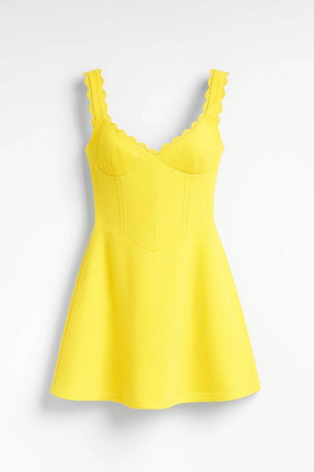 Gele Mini Jurk Dames V Hals Zomer Elegante Look
