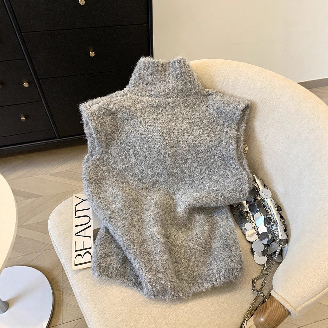 Gilet dames met fijn breisel en elegante knopen