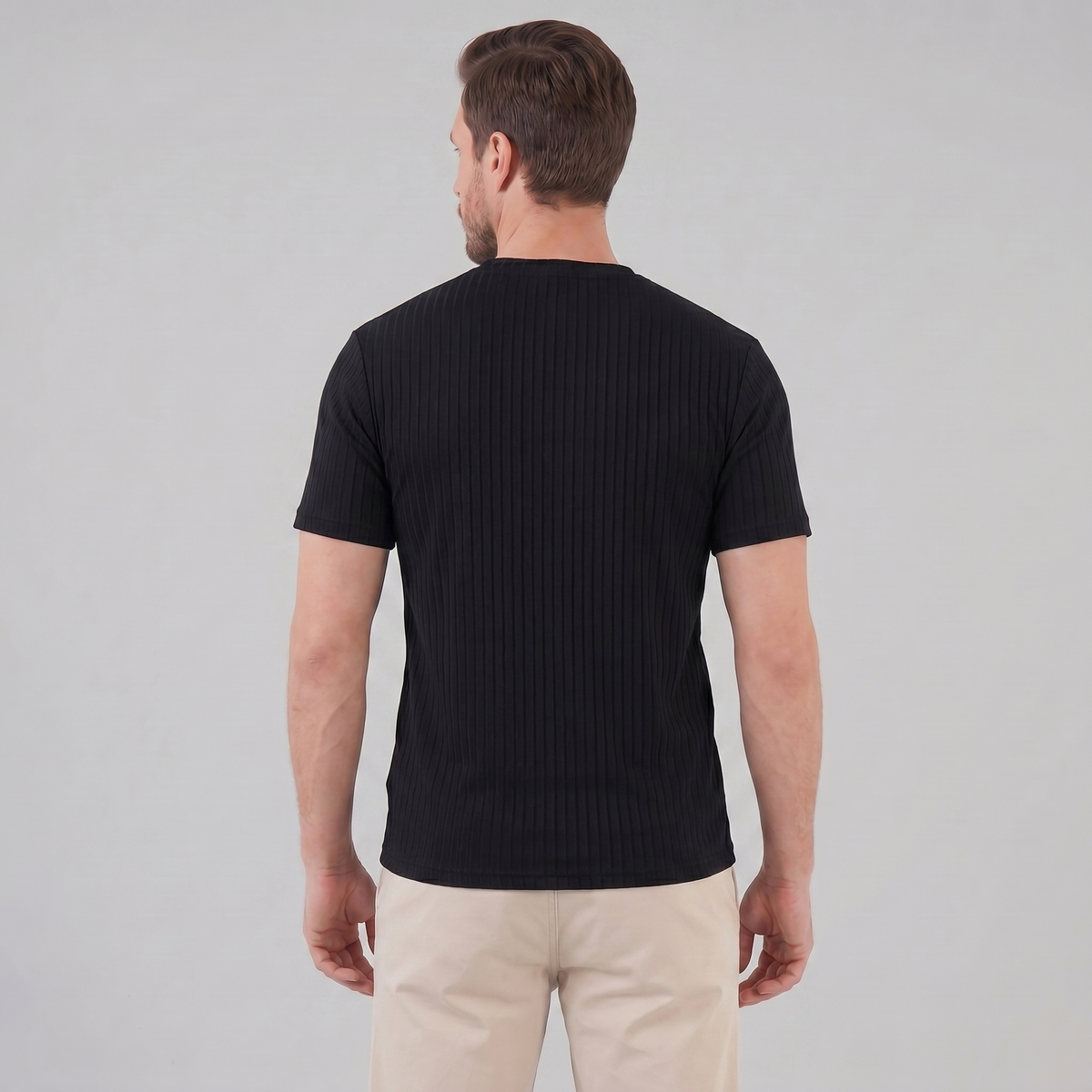 Henley Shirt Heren Slim Fit Lange Mouwen Casual