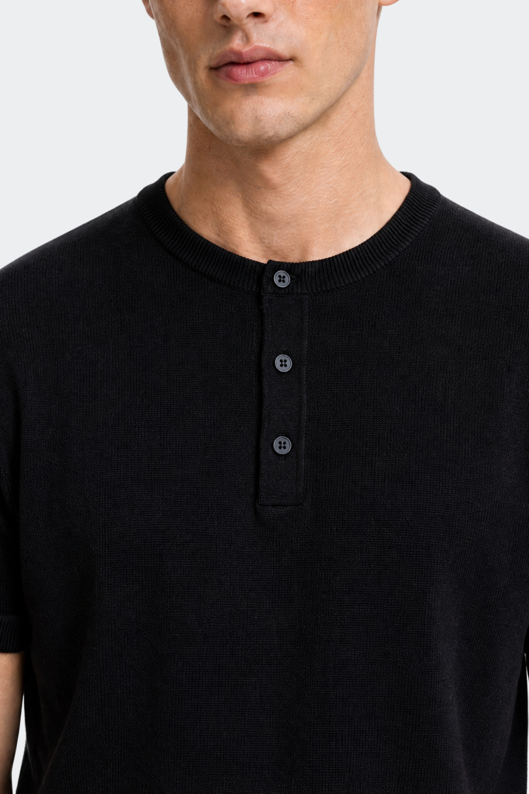 Henley T-shirt Korte Mouwen Heren Casual