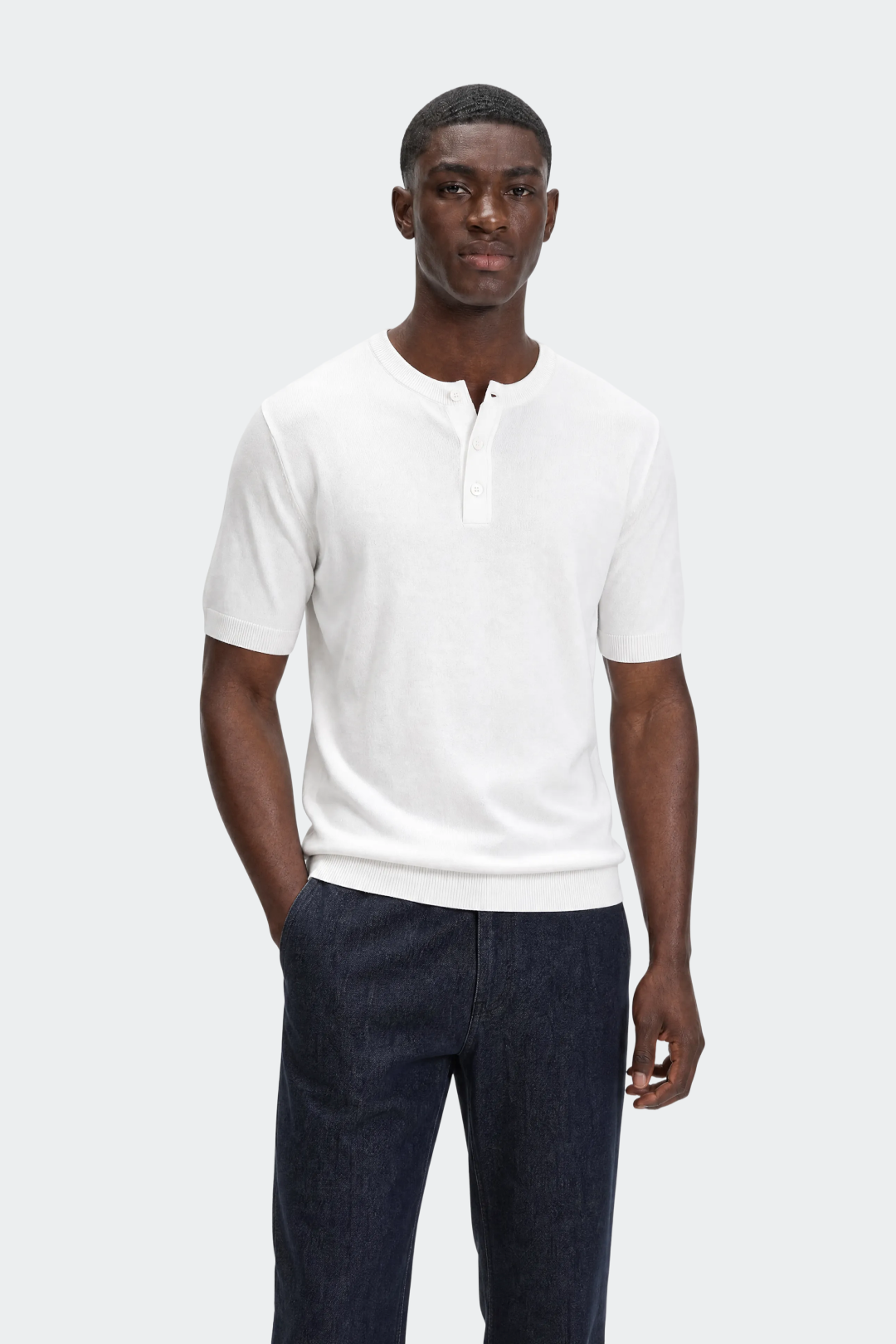 Henley T-shirt Korte Mouwen Heren Casual