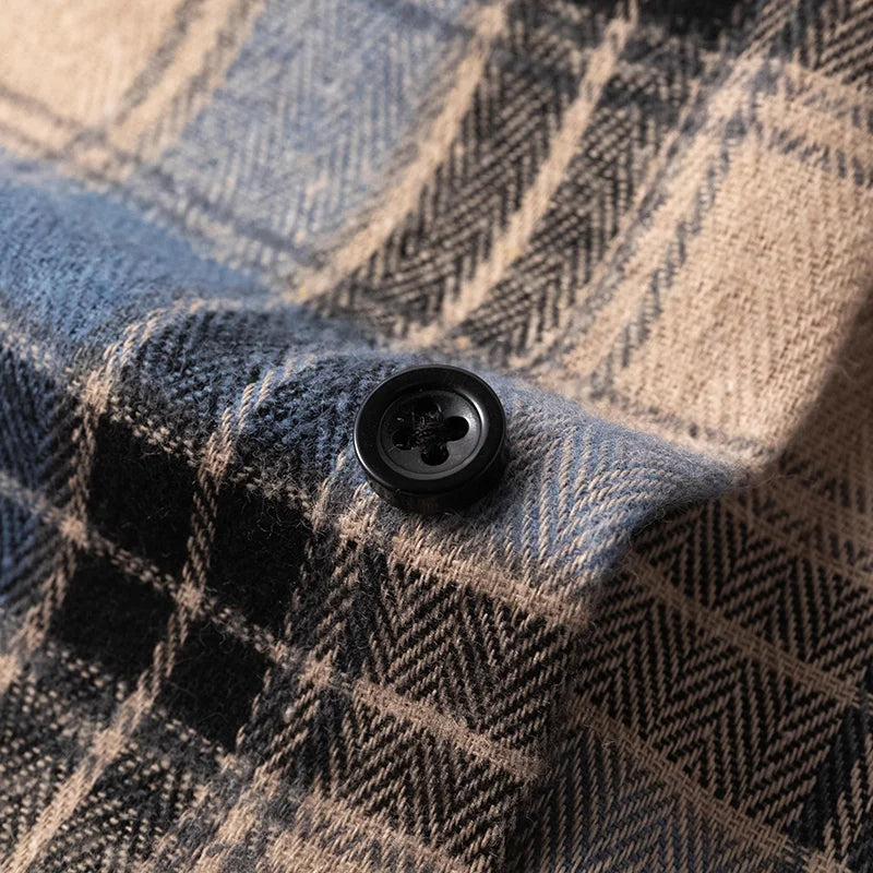 Heren Geruite Overshirt Knoopsluiting Casual Zomer