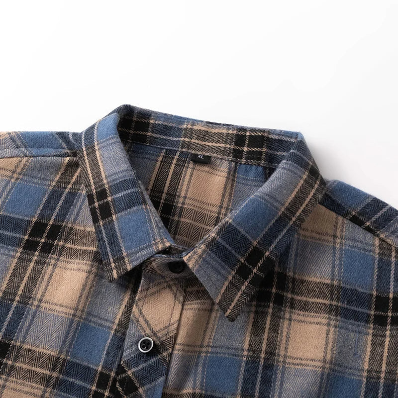 Heren Geruite Overshirt Knoopsluiting Casual Zomer