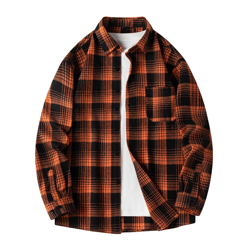 Heren Geruite Overshirt Knoopsluiting Casual Zomer