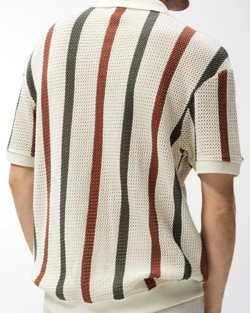 Heren Gestreepte Knit Polo