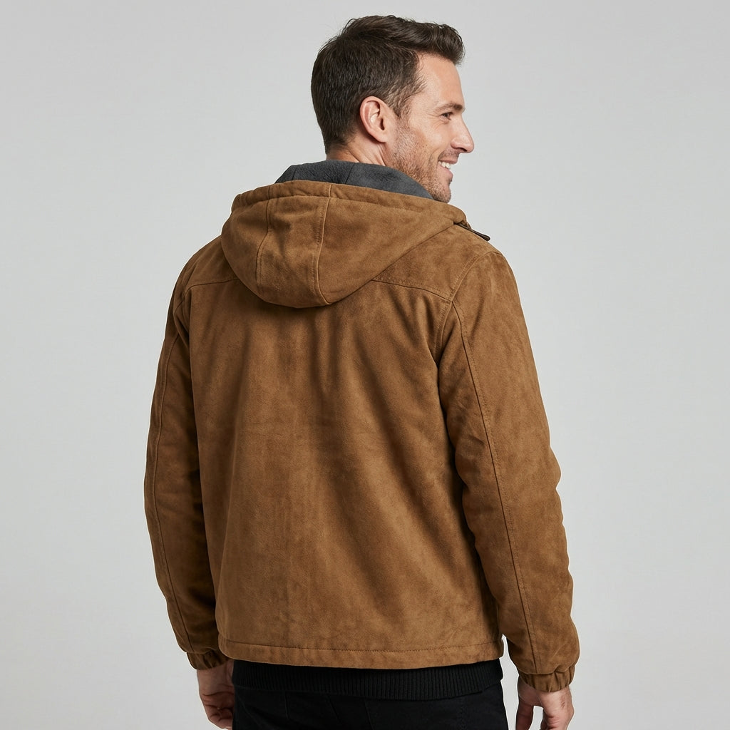 Heren Jas met Suède en Capuchon voor een stijlvolle look