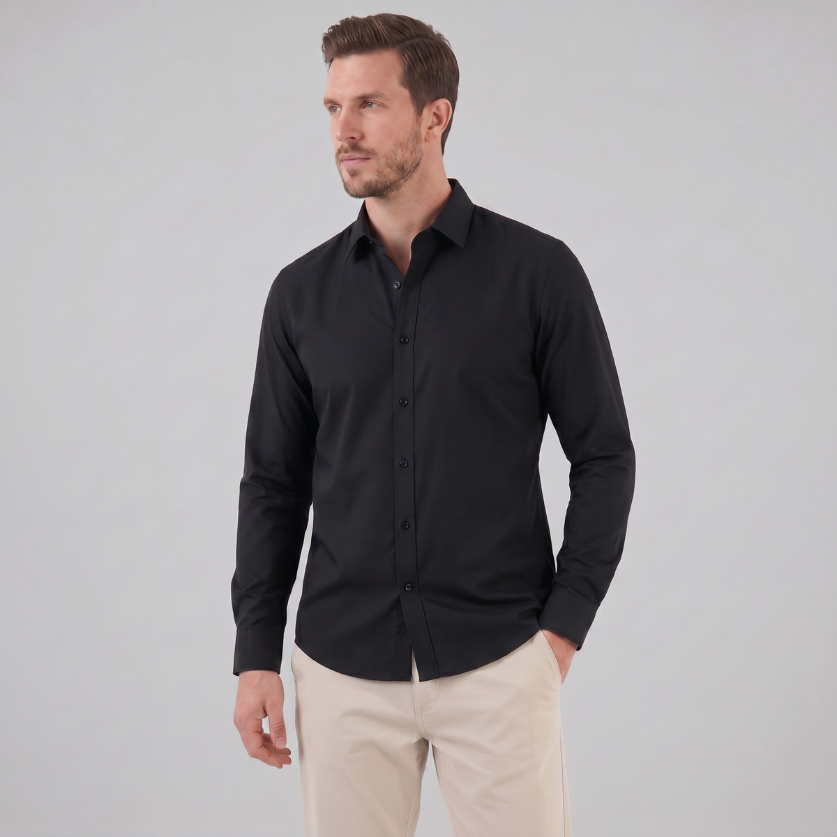 Heren Overhemd Slim Fit Lange Mouwen