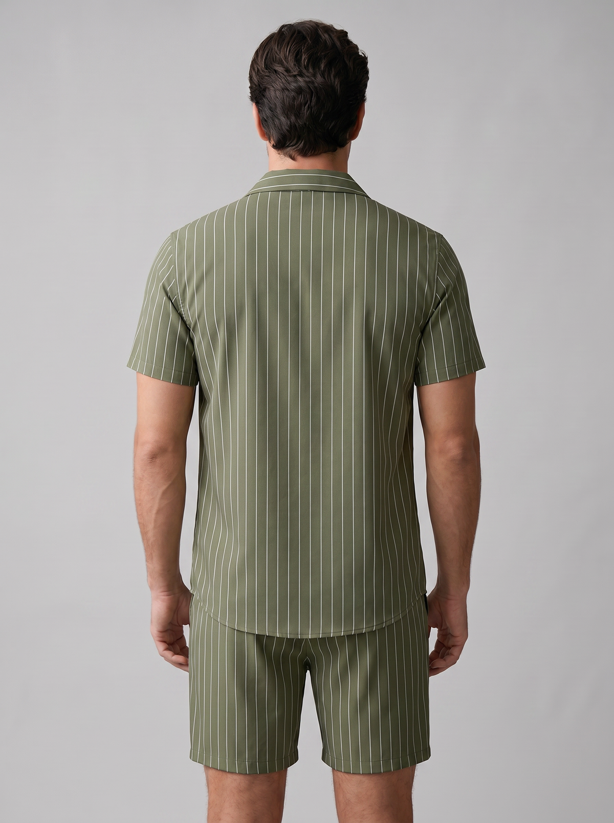 Heren Pinstripe Korte Mouw Co-ord Set Zomer