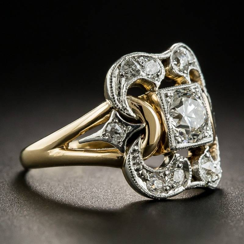 Stralende vintage zirkonia ring