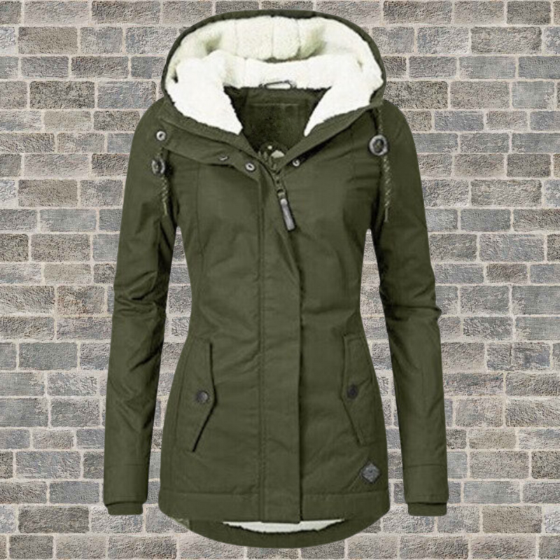 Winterjas Dames Capuchon Fleece Gevoerd Warm