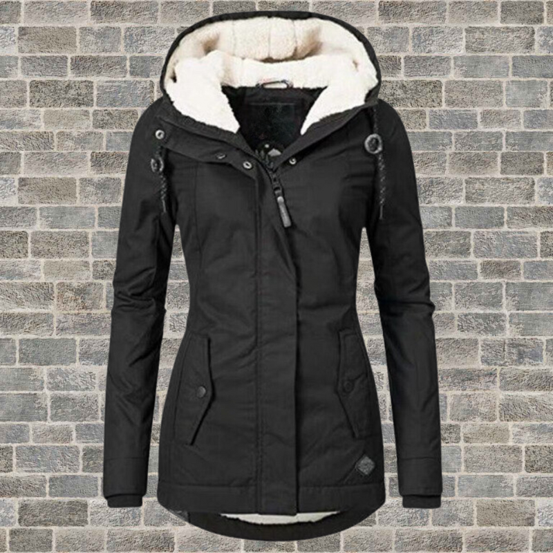 Winterjas Dames Capuchon Fleece Gevoerd Warm