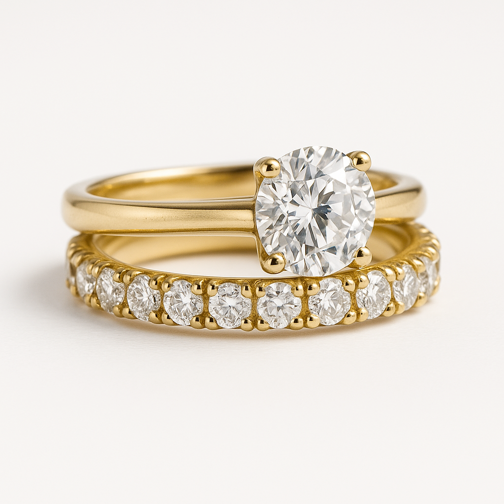 Gouden diamant ring set
