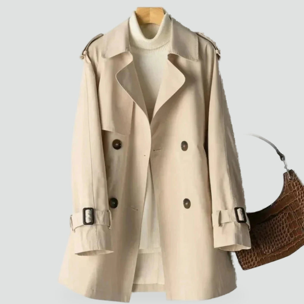Klassieke Trenchcoat voor Dames met Dubbele Knoopsluiting