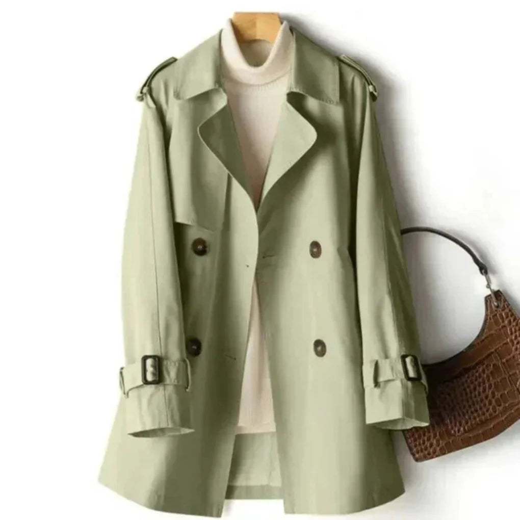 Klassieke Trenchcoat voor Dames met Dubbele Knoopsluiting