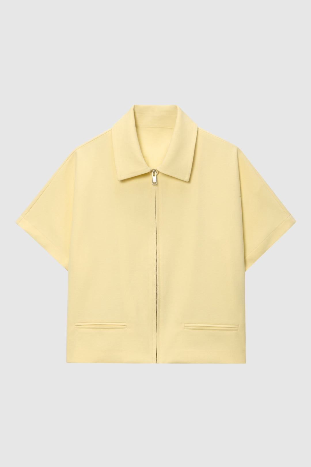 Kort Jasje Dames Cropped Rits Revers Casual Chic