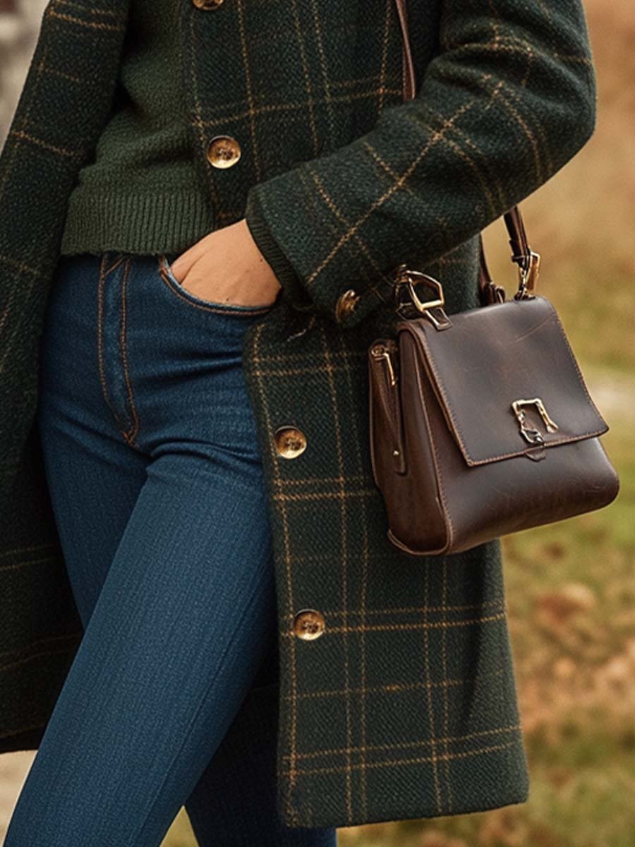 Lange Jas Dames Geruit Slim Fit Knoopsluiting Winter