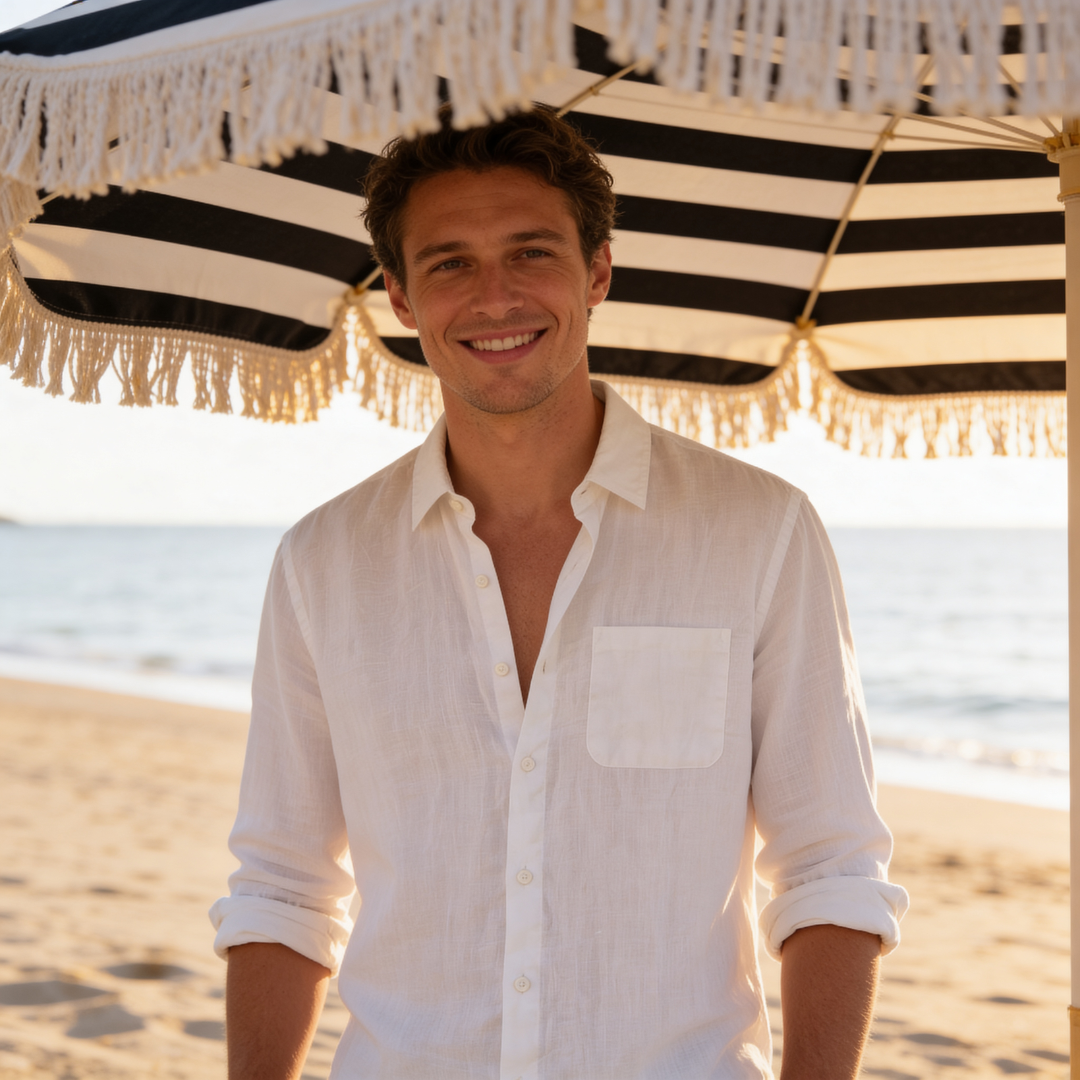 Linnen Shirt Heren Lange Mouwen Casual Zomer