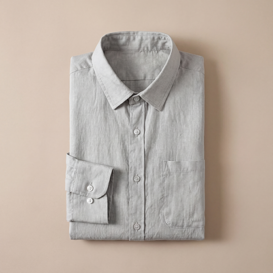 Linnen Shirt Heren Lange Mouwen Casual Zomer