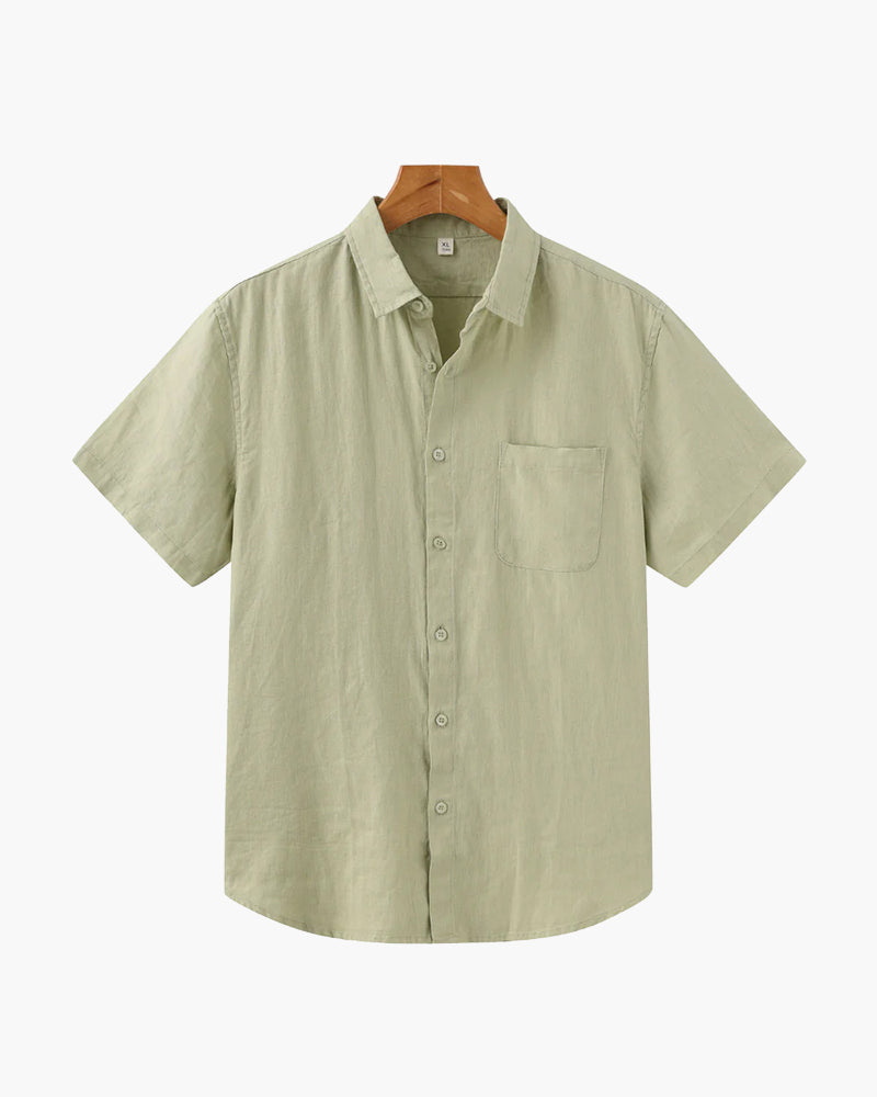 Linnen Shirt Korte Mouwen Heren Zomer Casual