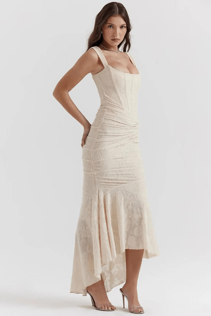 Maxi Jurk Dames Ronde Hals Lange Mouwen Casual