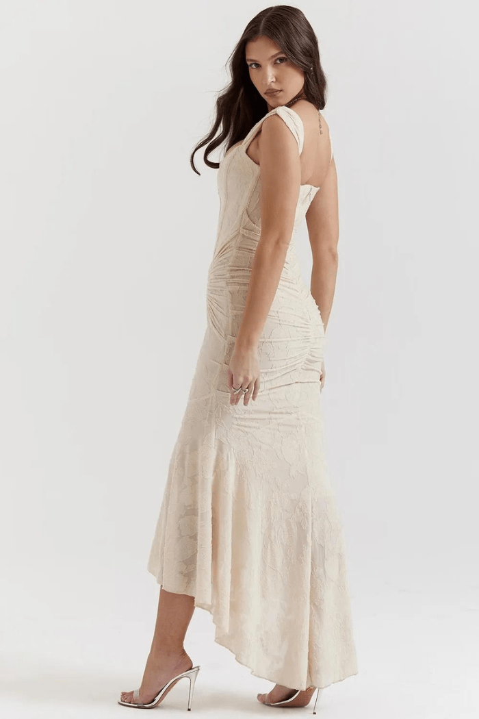 Maxi Jurk Dames Ronde Hals Lange Mouwen Casual