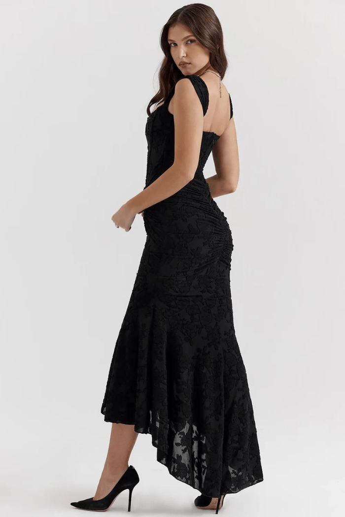 Maxi Jurk Dames Ronde Hals Lange Mouwen Casual