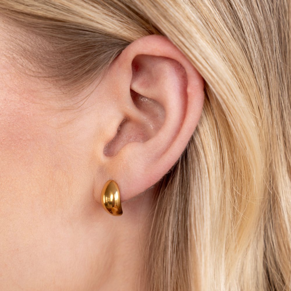 Elegante gouden oorbellen met een verfijnde curve