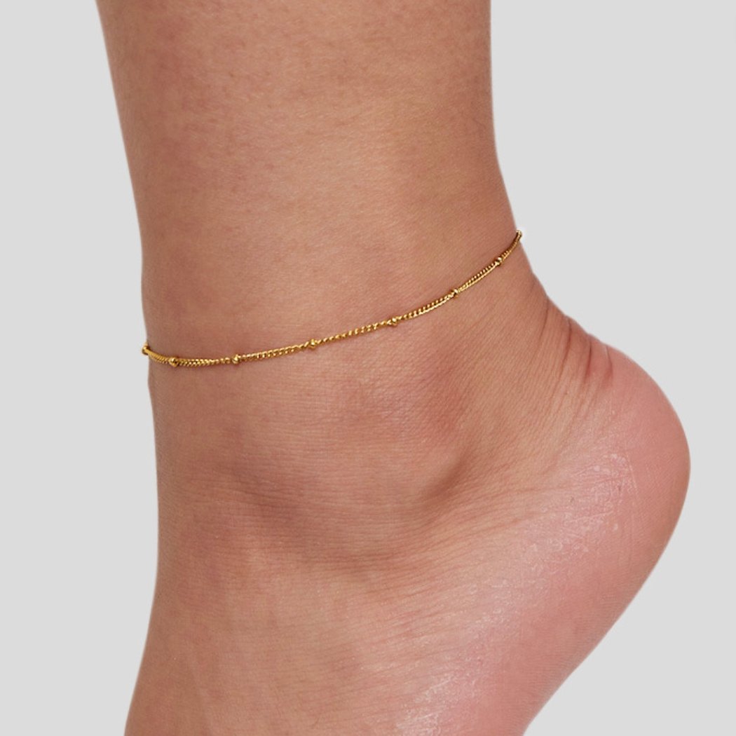 Mira Beaded Gouden Enkelband