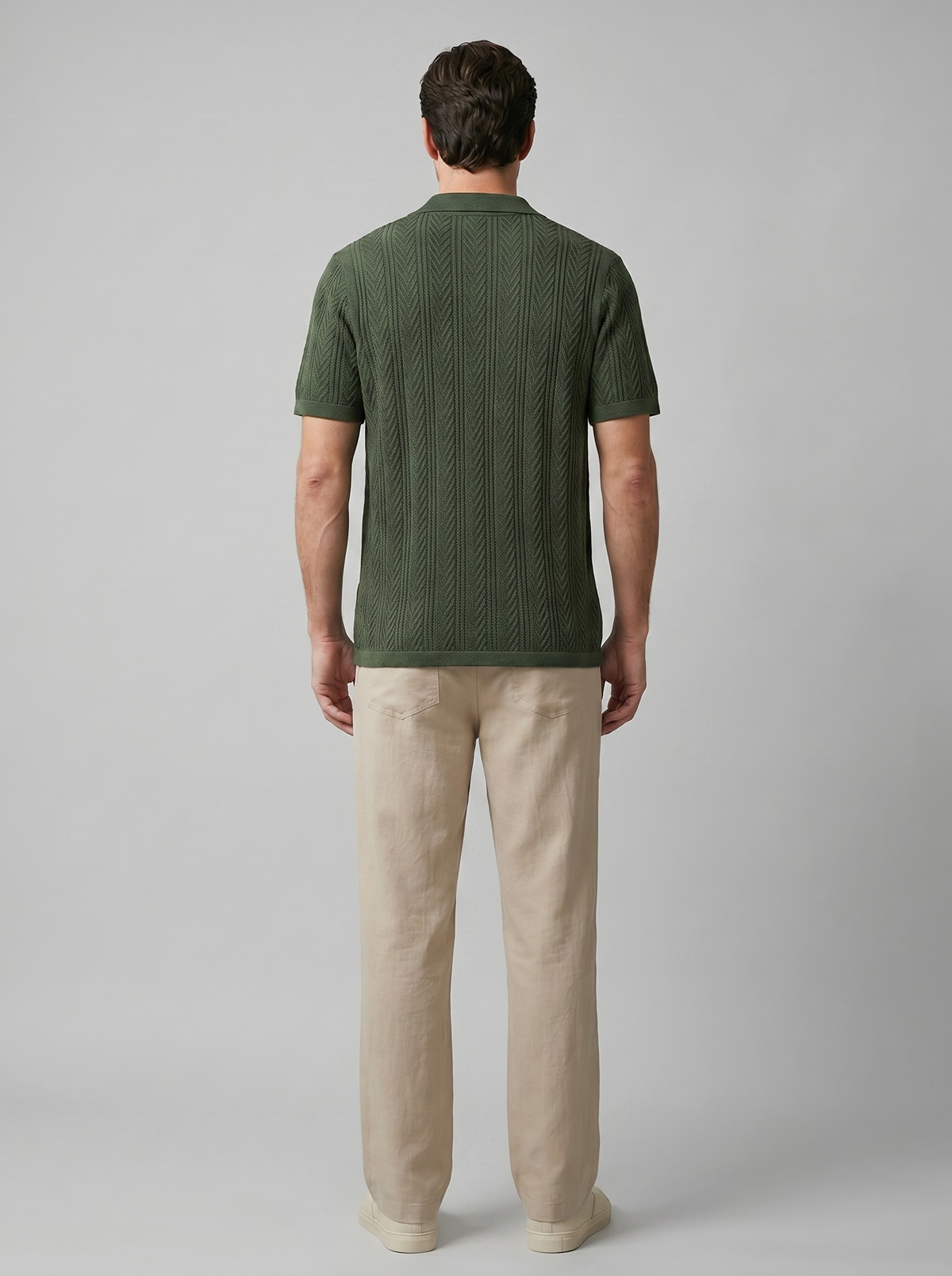 Open-Knit Shirt Trousers Set Heren Zomer Casual