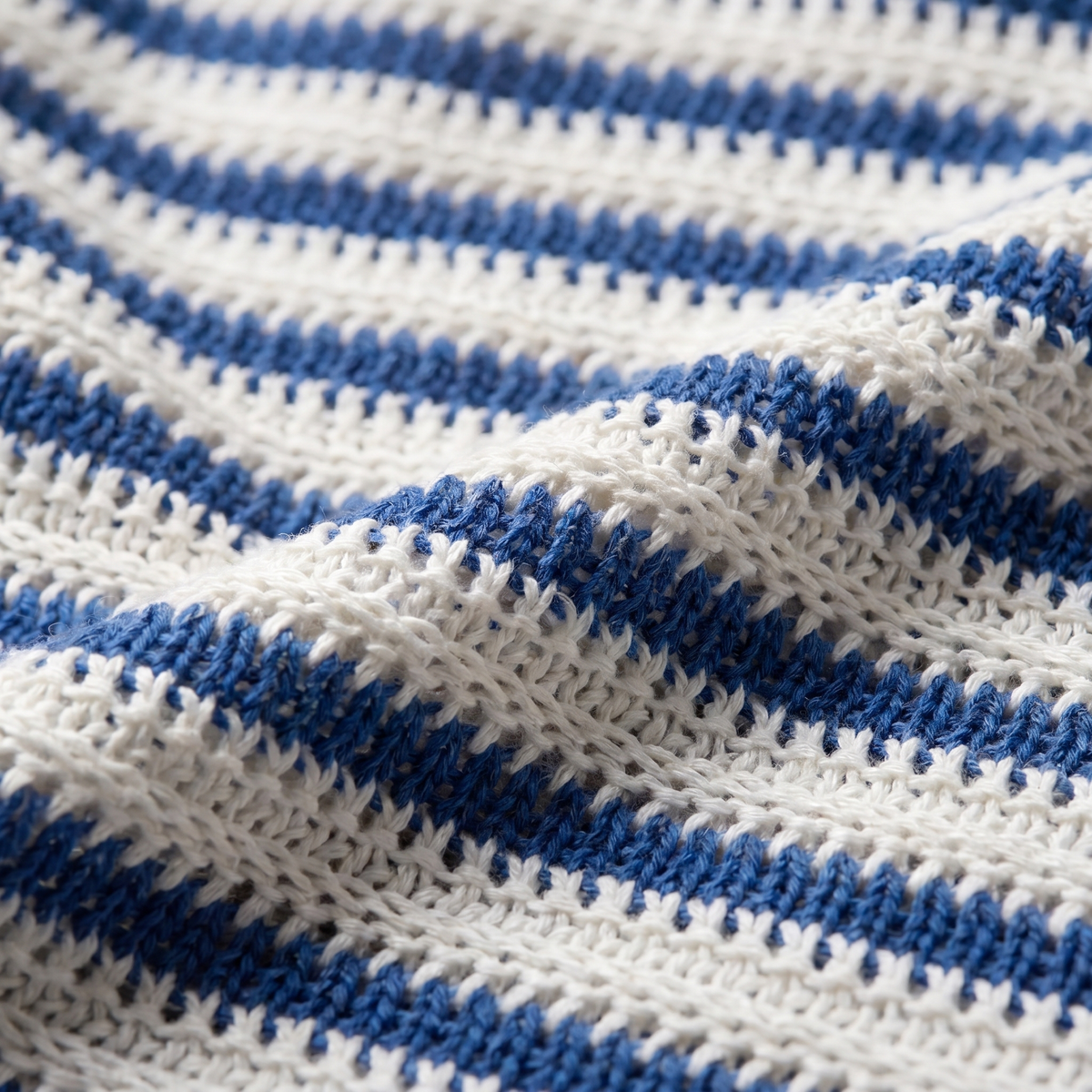 Open Knit Stripe Resort Shirt Heren Zomer Casual