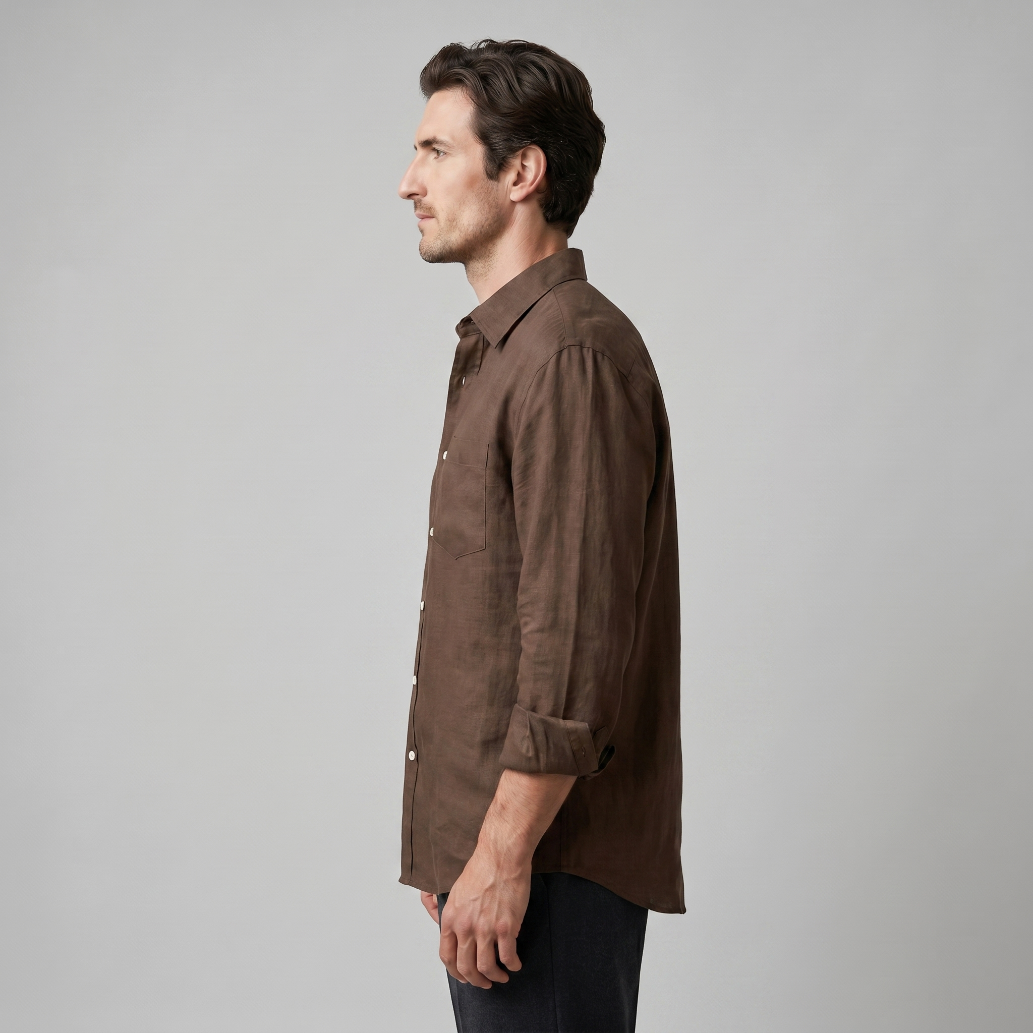 Overhemd Heren Oversized Lange Mouwen Casual