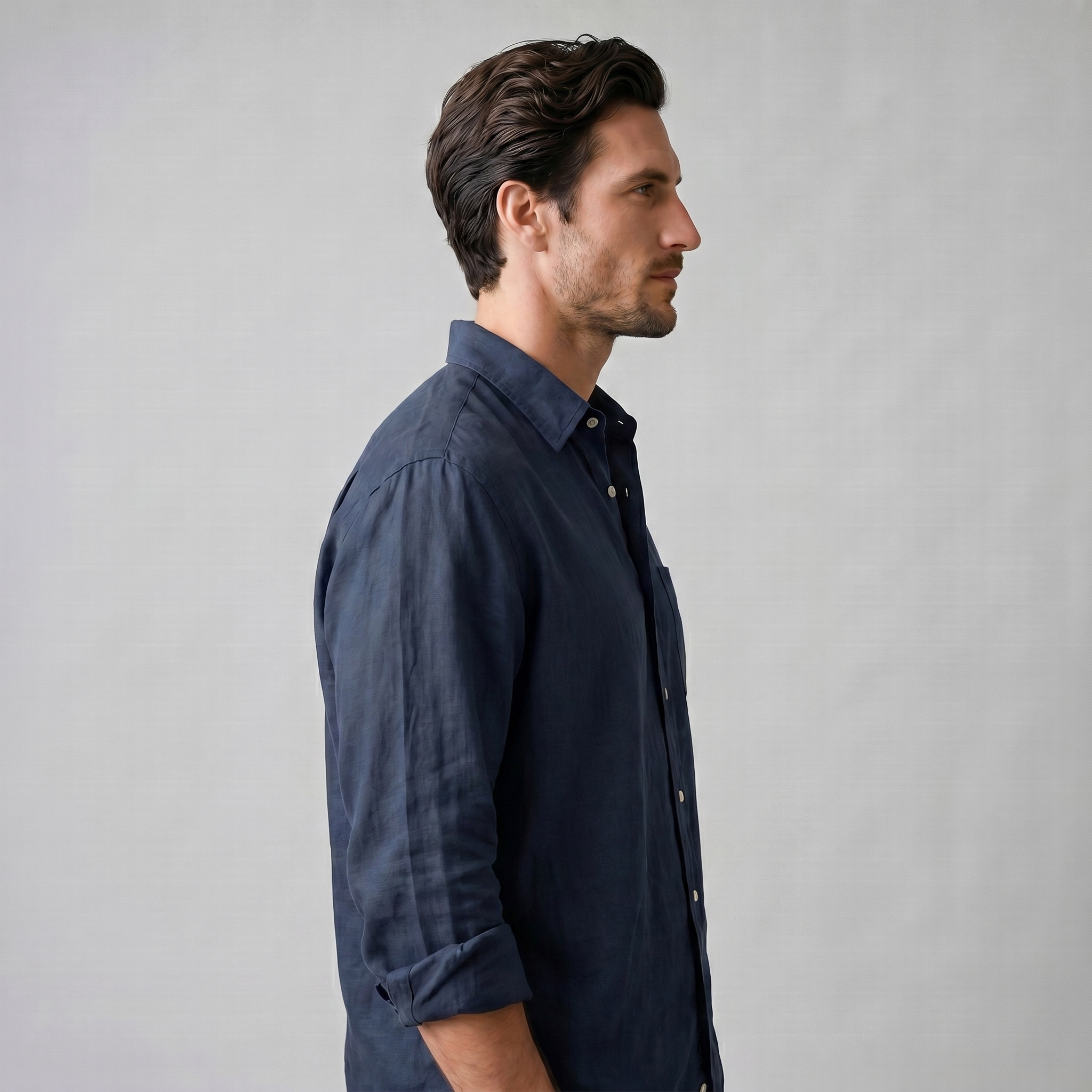 Overhemd Heren Oversized Lange Mouwen Casual