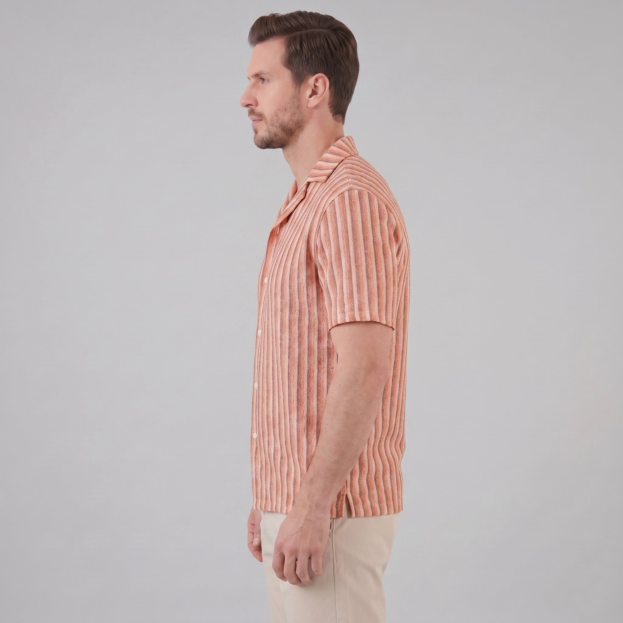 Overhemd Heren Verticale Strepen Resort Casual Zomer