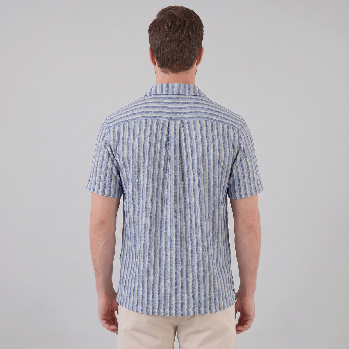 Overhemd Heren Verticale Strepen Resort Casual Zomer