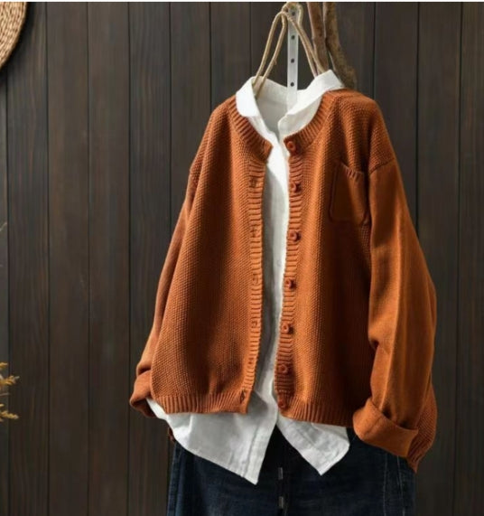 Oversized Cardigan voor Dames met Zakken en een Luxe uitstraling