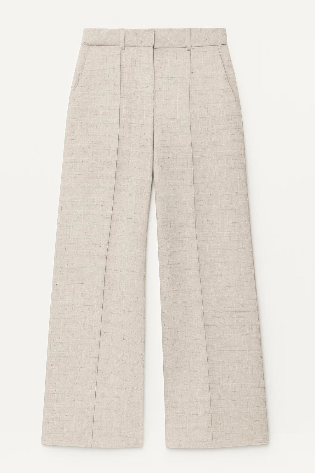 Pantalon Dames Wijde Pijp High Waist Persvouw Casual
