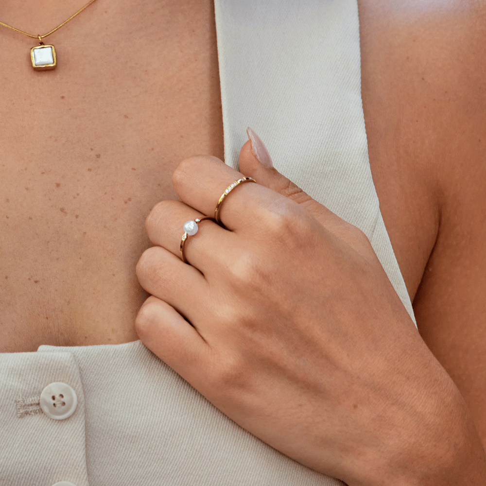 Zachte zoetwaterparel ring