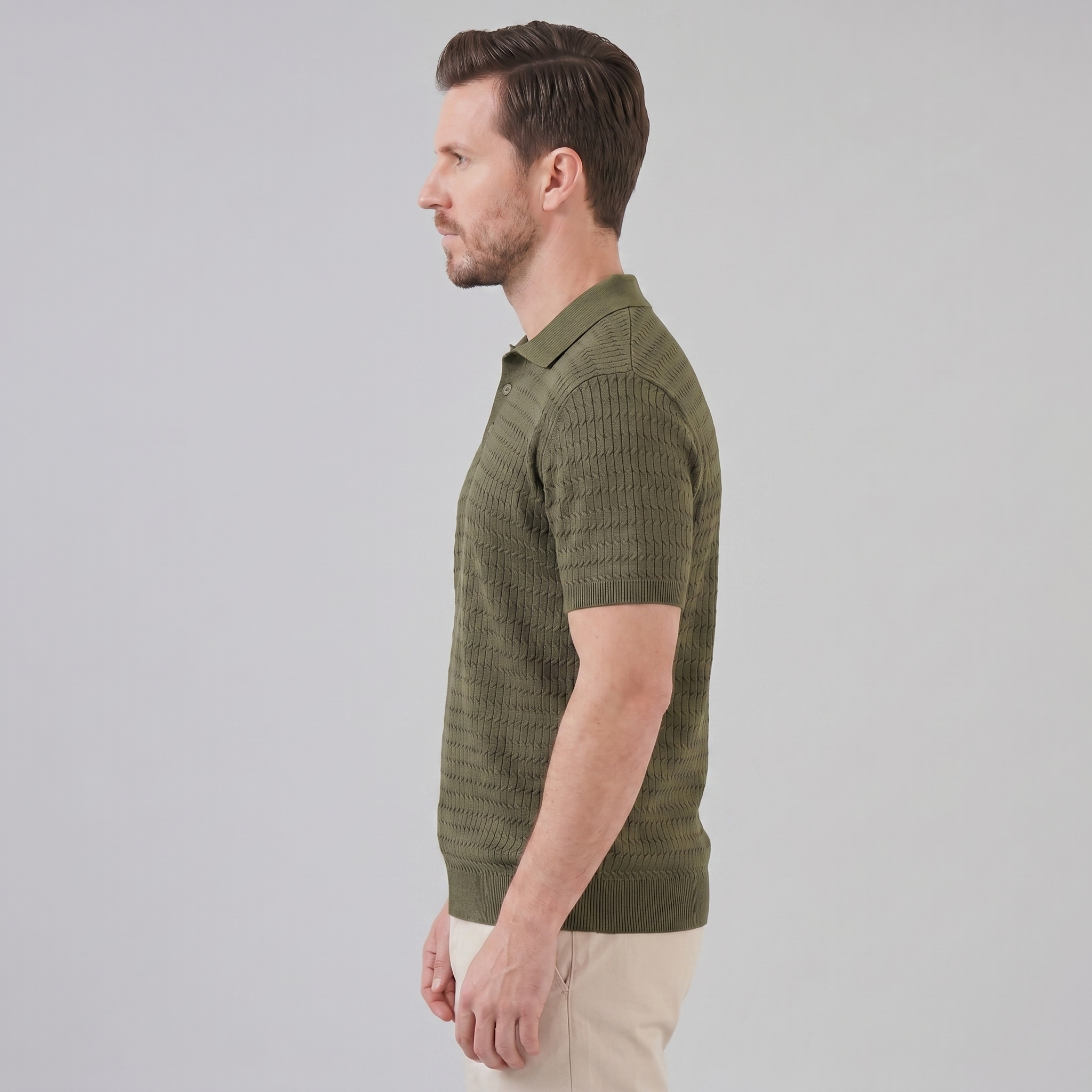 Polo Heren Slim Fit Lange Mouwen Smart Casual
