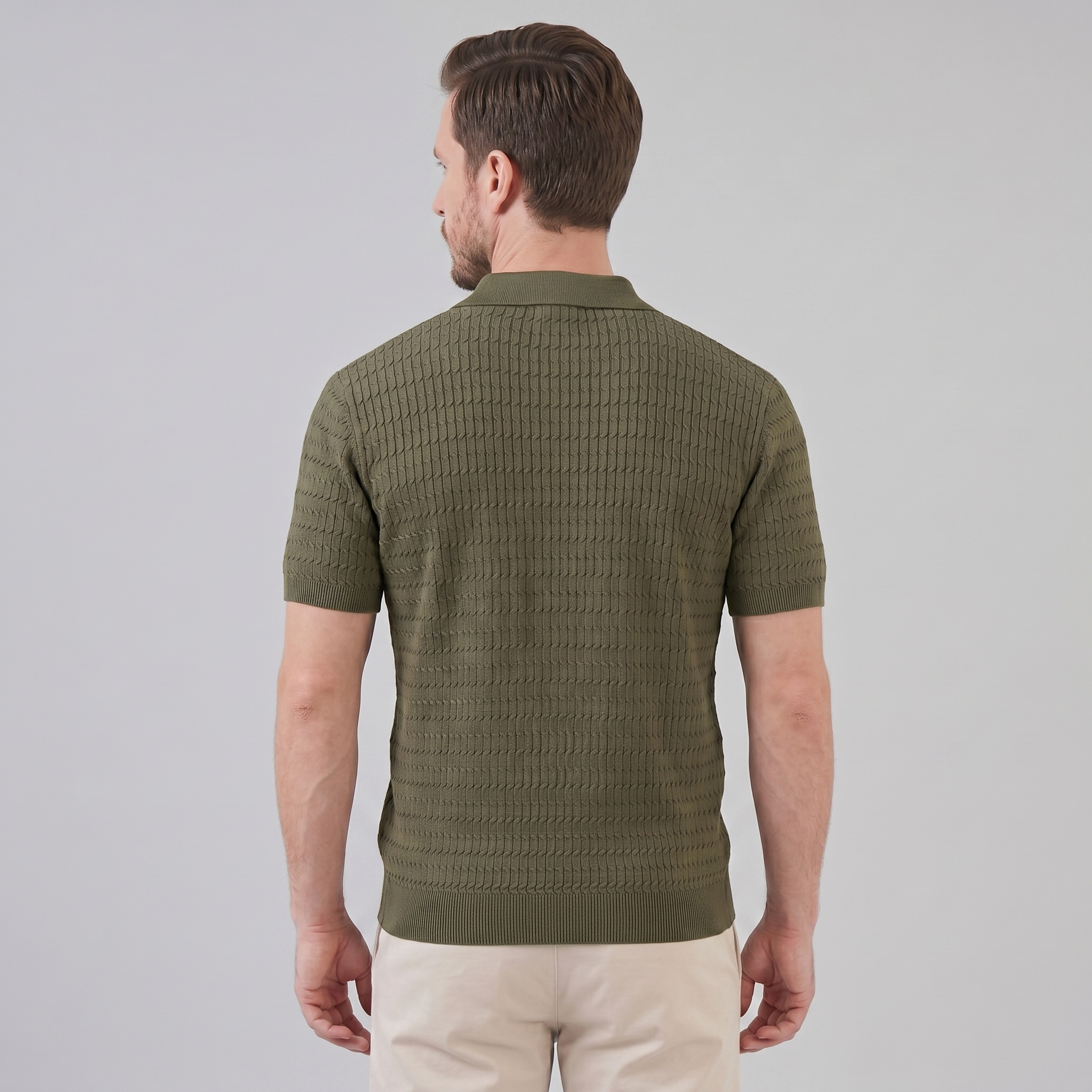 Polo Heren Slim Fit Lange Mouwen Smart Casual