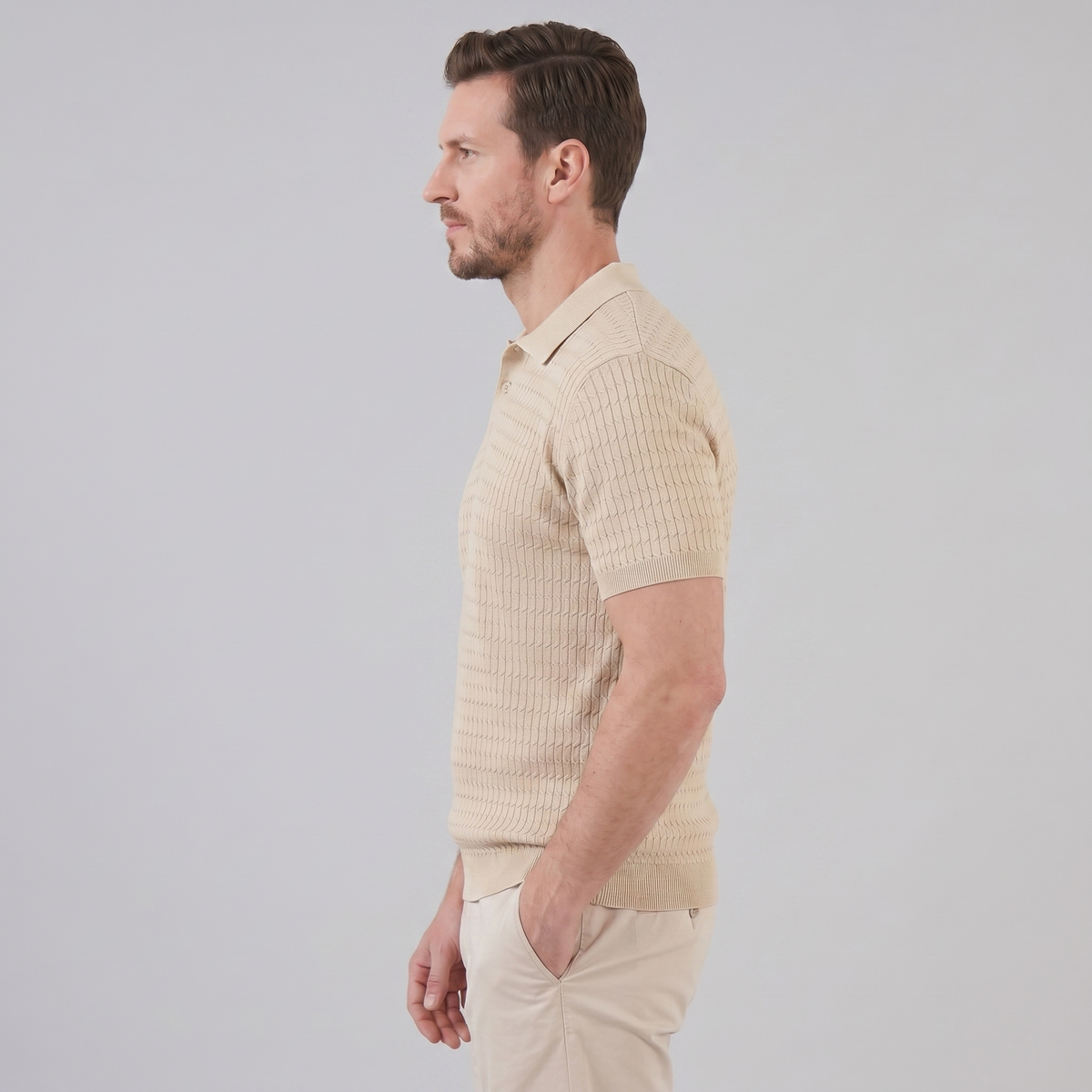 Polo Heren Slim Fit Lange Mouwen Smart Casual