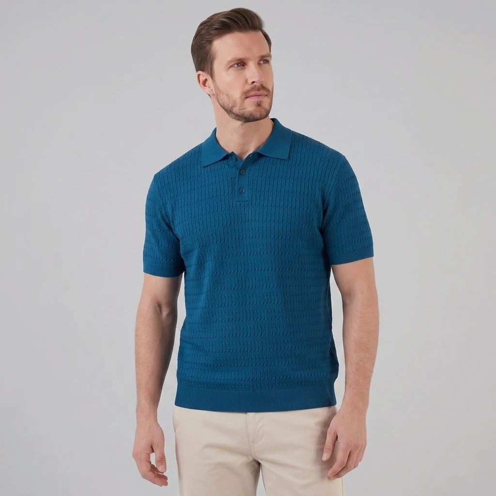 Polo Heren Slim Fit Lange Mouwen Smart Casual