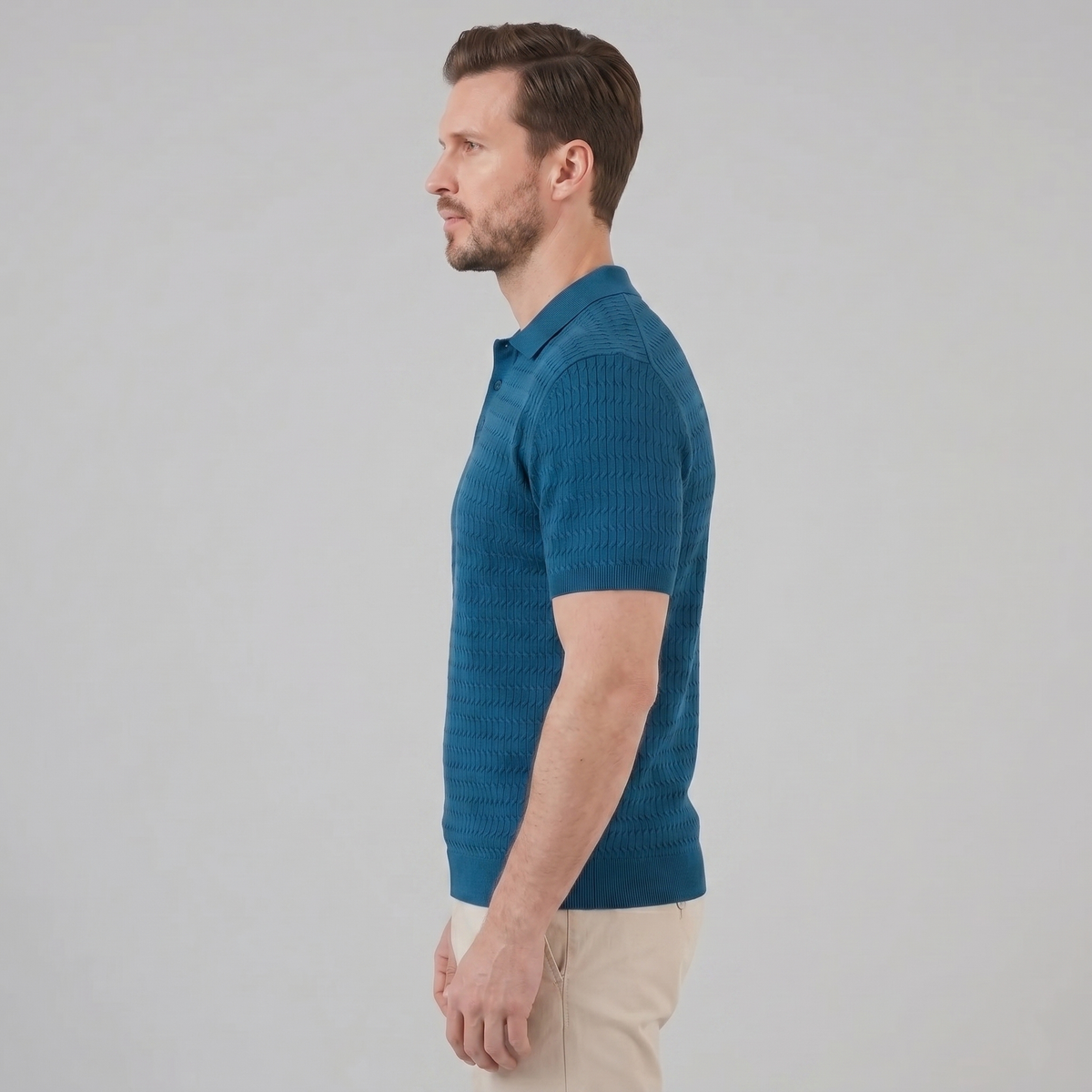 Polo Heren Slim Fit Lange Mouwen Smart Casual