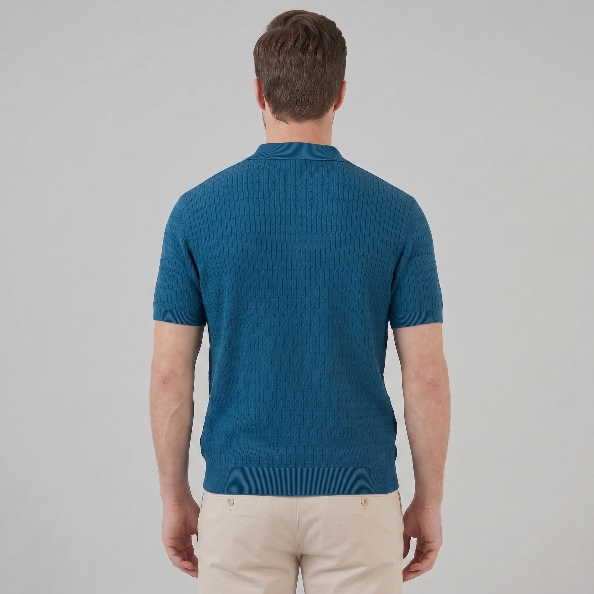 Polo Heren Slim Fit Lange Mouwen Smart Casual