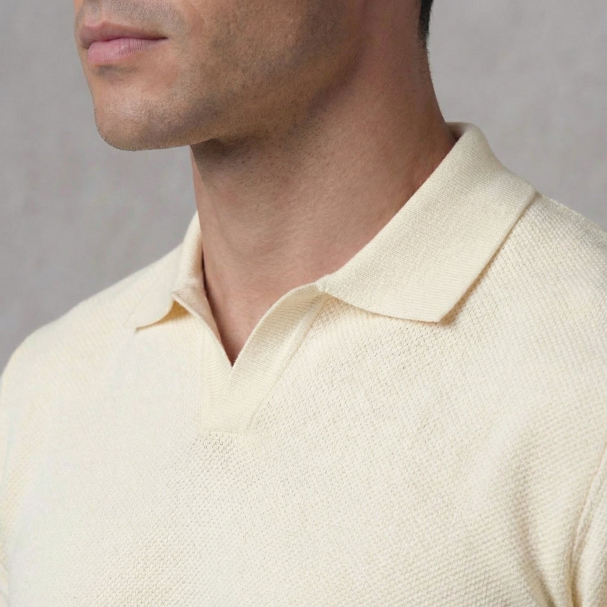Polo Shirt Heren V-Hals Structured Casual Chic