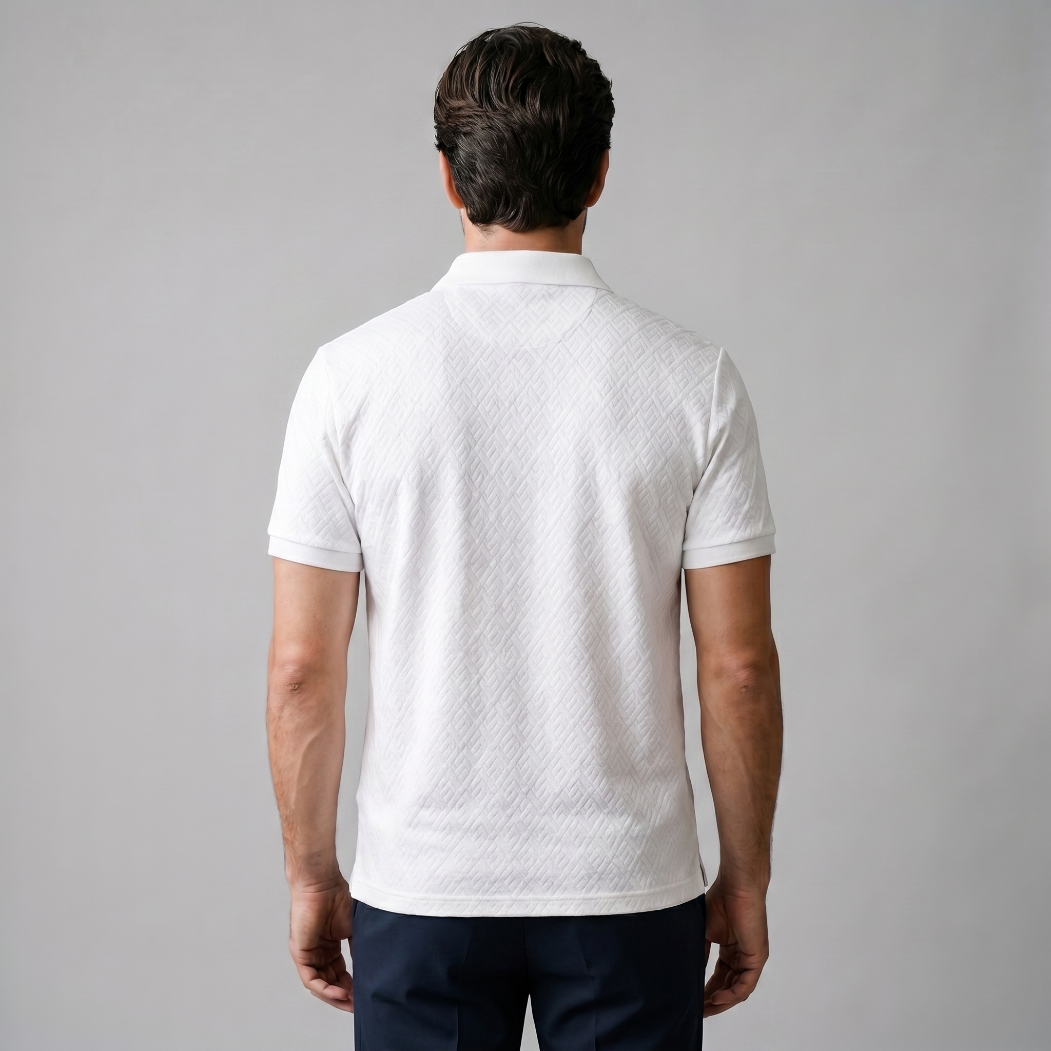 Polohemd Heren Tailored Fit Textuur Casual
