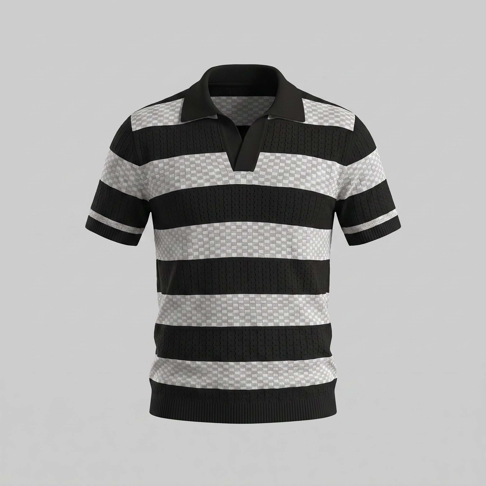 Poloshirt Heren Gebreide Textuur Lange Mouwen Casual Zomer