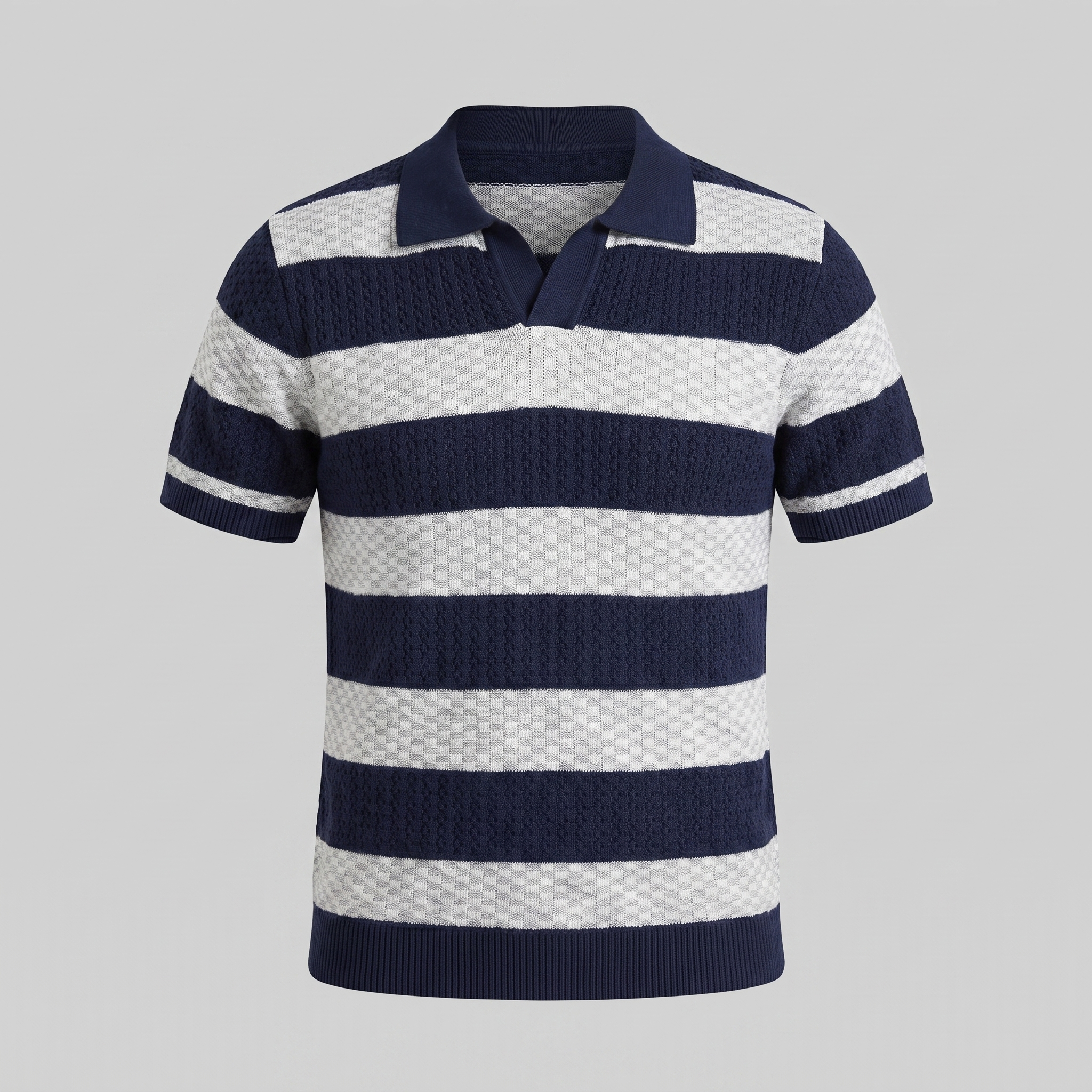 Poloshirt Heren Gebreide Textuur Lange Mouwen Casual Zomer