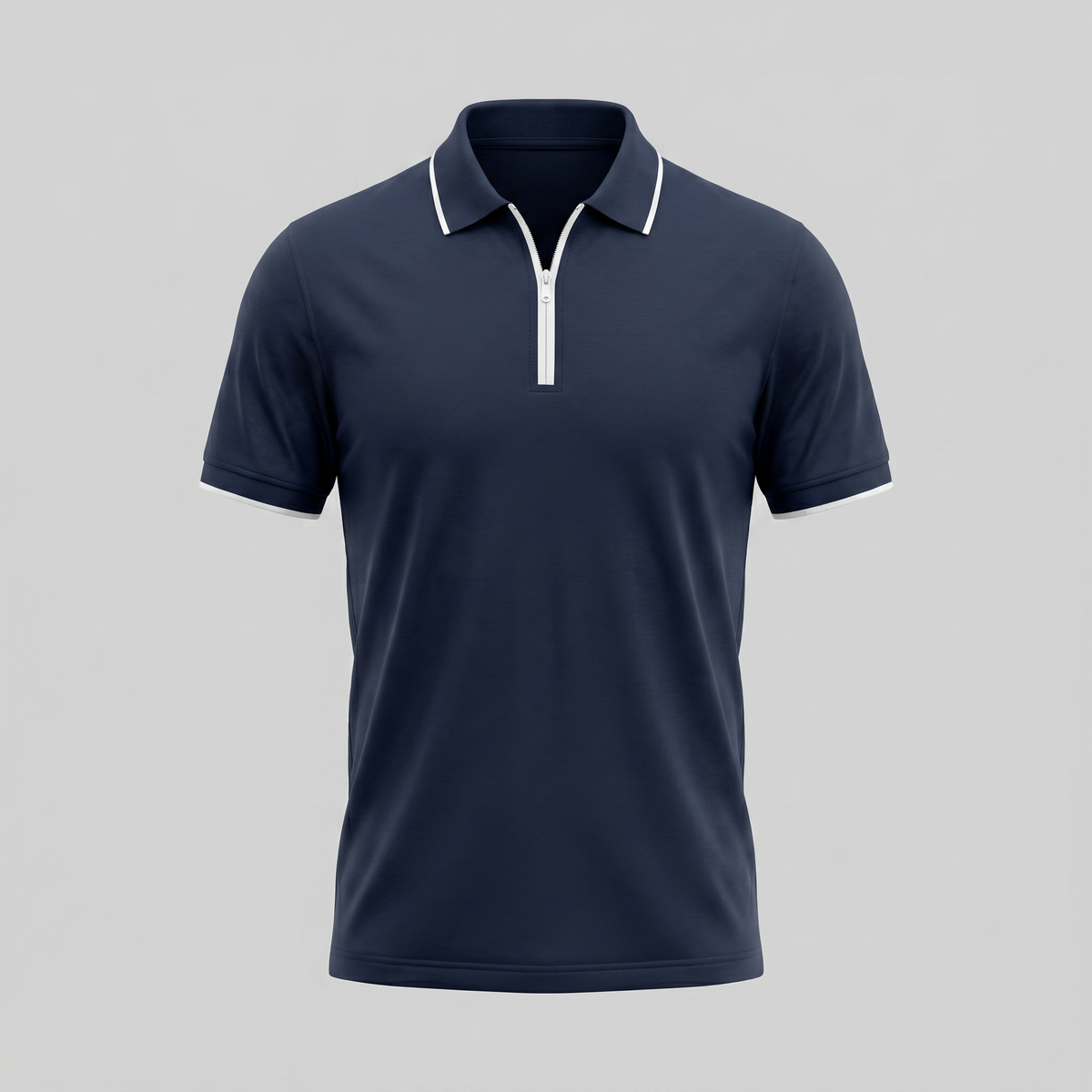 Poloshirt Heren Korte Mouwen Rits Casual